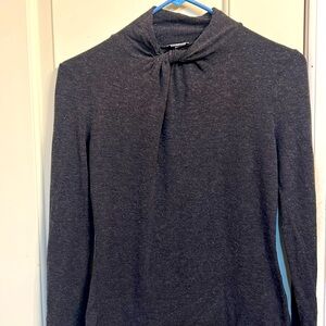 Women’s size medium petite charcoal grey mock turtle neck cotton long sleeve